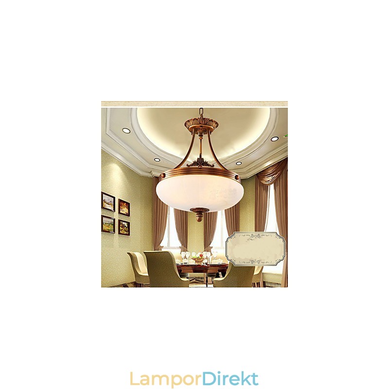 Europeisk Marmor Lampa Koppar Ljuskrona Ljus