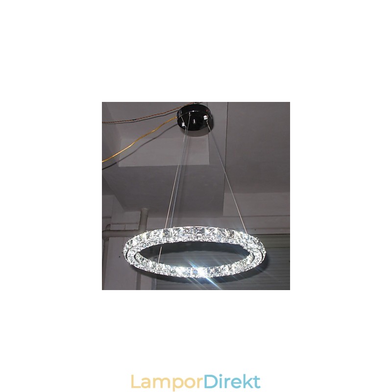 Kristall Pendelbelysning Modern Enkel D40Cm Tre Sidor K9 Kristall Taklampor Inomhus Lamparmaturer