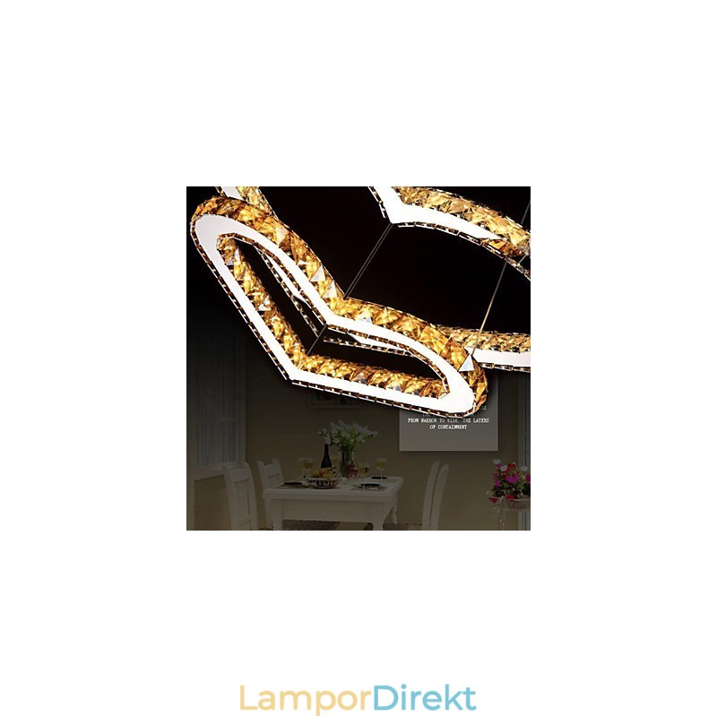 Pendelbelysning Ljuskrona Ljus Transparent Eller Amber K9 Kristall Dubbel Hjärtformade Taklampor Ljus