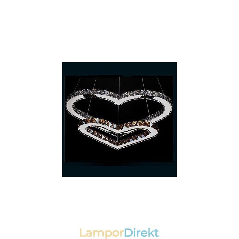 Pendelbelysning Ljuskrona Ljus Transparent Eller Amber K9 Kristall Dubbel Hjärtformade Taklampor Ljus