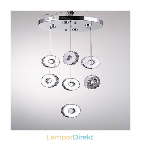Modern Högklassig Sjuring Med 7 Lampor I Rostfritt Stål Kristallkrona Modern Högklassig Sjuring Med 7 Lampor I Rostfritt Stål Kristallkrona
