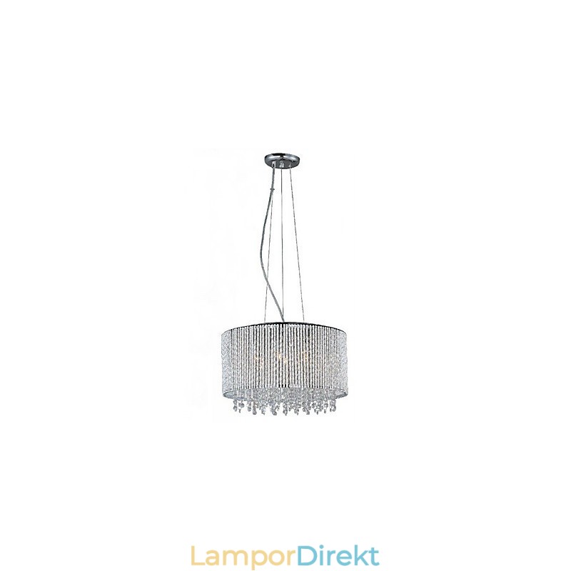 Pendel I Kristall Med 7 Lampor I Cylinderform