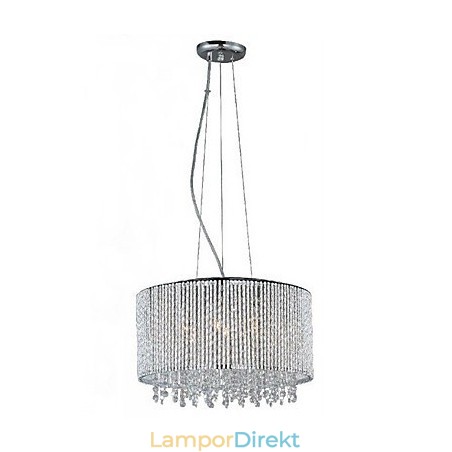 Pendel I Kristall Med 7 Lampor I Cylinderform Pendel I Kristall Med 7 Lampor I Cylinderform
