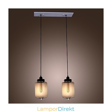 Modernt Glas Taklampa Med 2 Lampor I Transparent Flaskdesign Modernt Glas Taklampa Med 2 Lampor I Transparent Flaskdesign