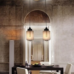 Modernt Glas Taklampa Med 2 Lampor I Transparent Flaskdesign