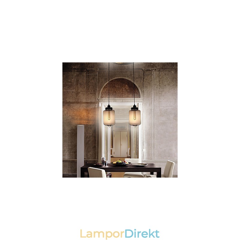 Modernt Glas Taklampa Med 2 Lampor I Transparent Flaskdesign