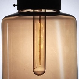 Modernt Glas Taklampa Med 2 Lampor I Transparent Flaskdesign