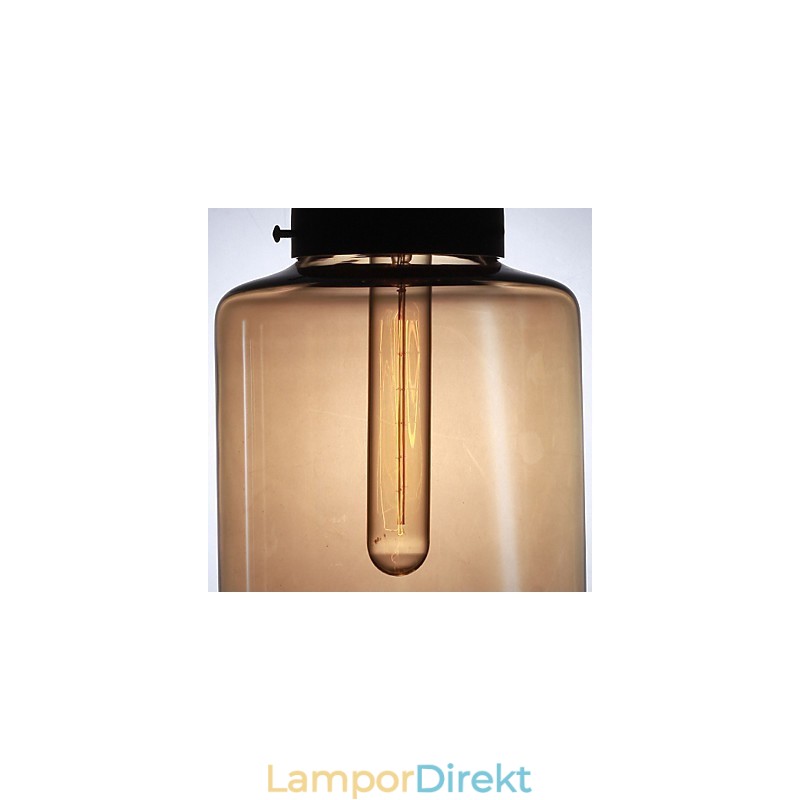 Modernt Glas Taklampa Med 2 Lampor I Transparent Flaskdesign
