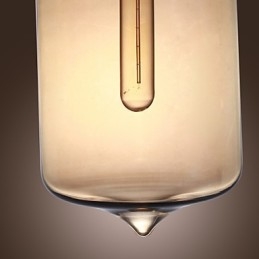 Modernt Glas Taklampa Med 2 Lampor I Transparent Flaskdesign