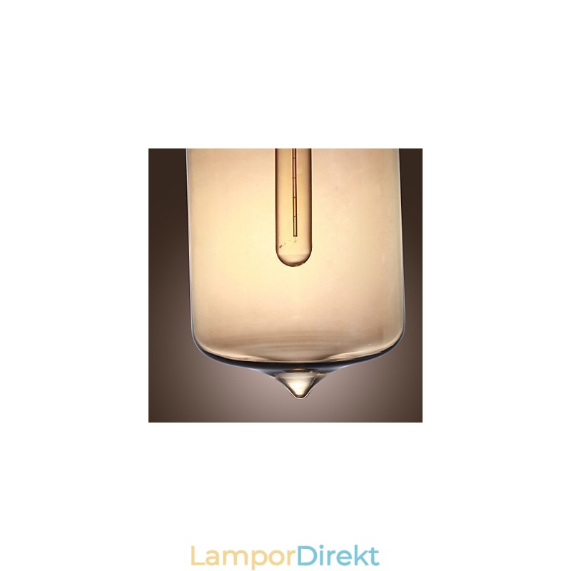 Modernt Glas Taklampa Med 2 Lampor I Transparent Flaskdesign