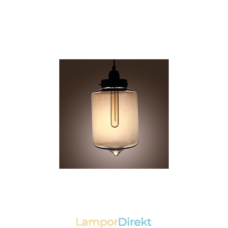 Modernt Glas Taklampa Med 2 Lampor I Transparent Flaskdesign
