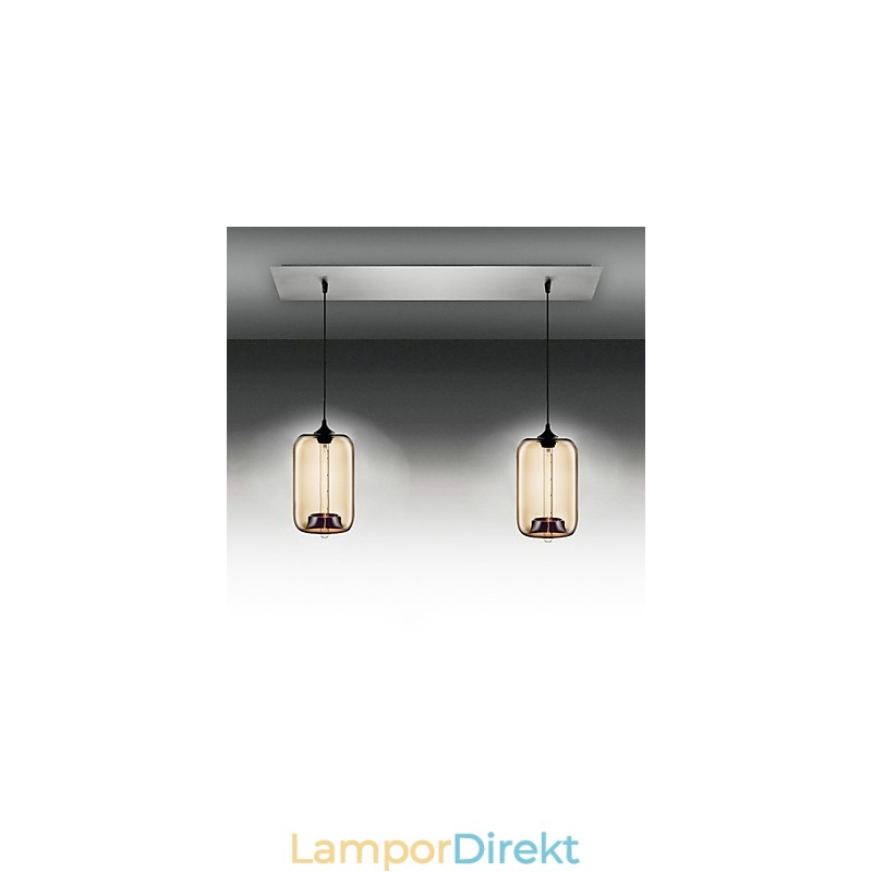 Modern Pendellampa I Transparent Glas Med 2 Lampor I Bubble Design