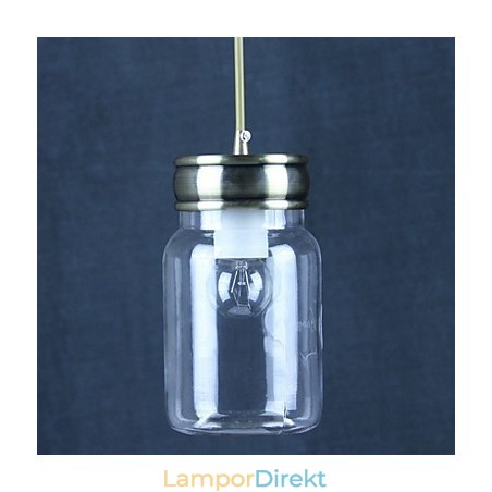 Country Galvaniskt Glas Taklampa Garage