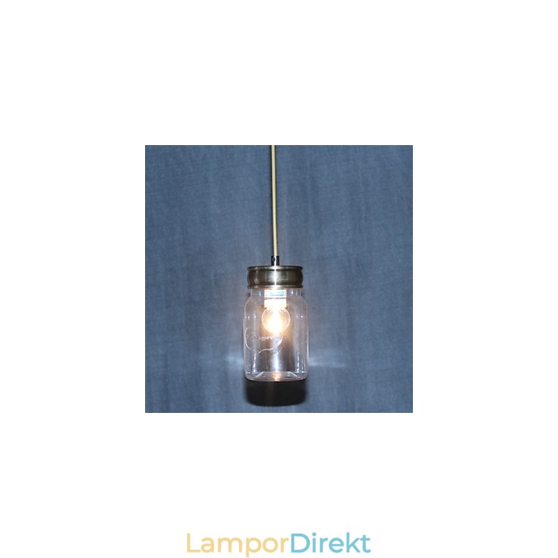 Country Galvaniskt Glas Taklampa Garage