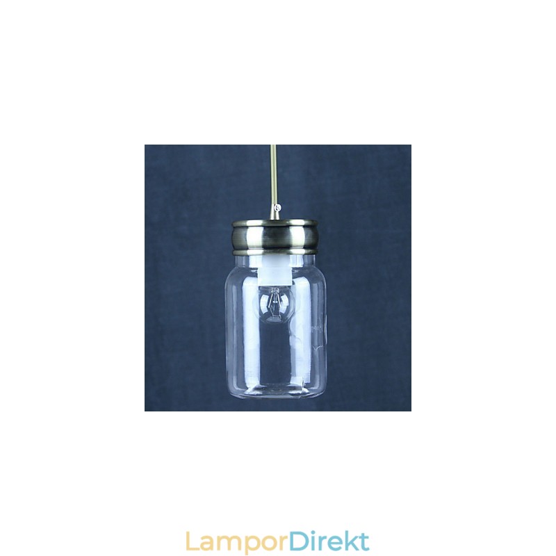 Country Galvaniskt Glas Taklampa Garage