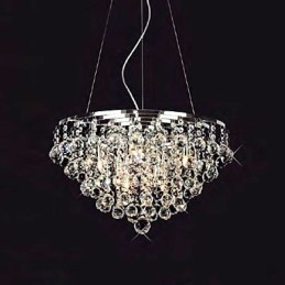 Crystal Drop Pendellampa Med 8 Lampor I Rund Form