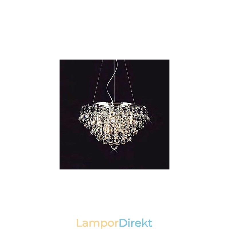 Crystal Drop Pendellampa Med 8 Lampor I Rund Form