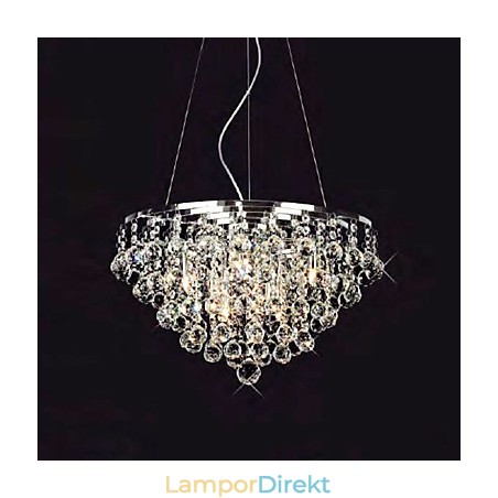 Crystal Drop Pendellampa Med 8 Lampor I Rund Form Crystal Drop Pendellampa Med 8 Lampor I Rund Form