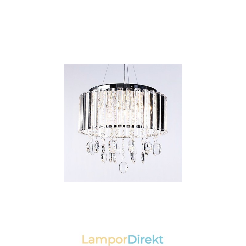 Pendellampa I Kristall Med 3 Lampor