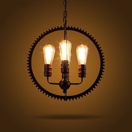 Creative Retro Pendel Lamps Amerikansk Country Ljuskrona I Smidesjärn