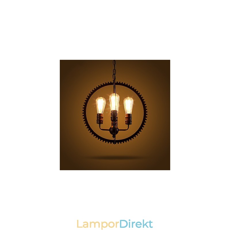 Creative Retro Pendel Lamps Amerikansk Country Ljuskrona I Smidesjärn