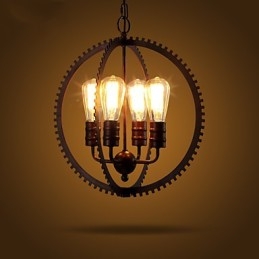 Creative Retro Pendel Lamps Amerikansk Country Ljuskrona I Smidesjärn