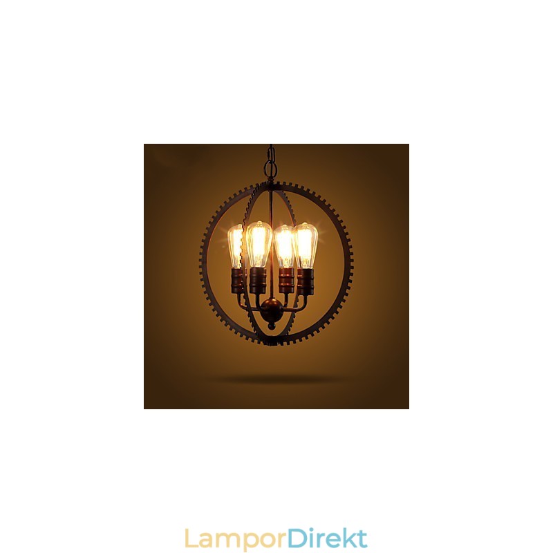 Creative Retro Pendel Lamps Amerikansk Country Ljuskrona I Smidesjärn