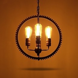 Creative Retro Pendel Lamps Amerikansk Country Ljuskrona I Smidesjärn