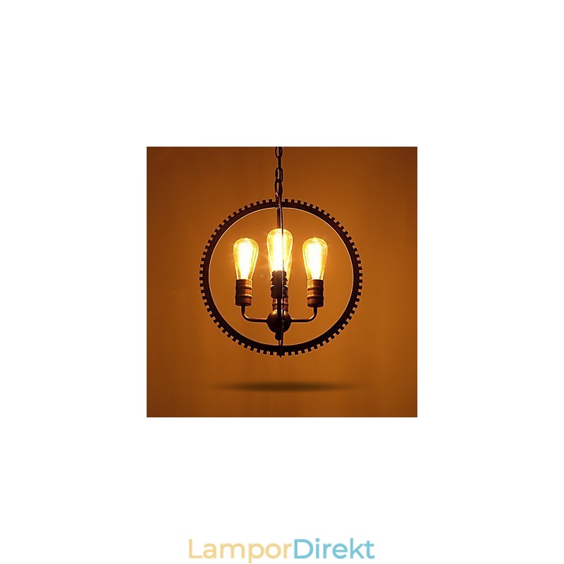 Creative Retro Pendel Lamps Amerikansk Country Ljuskrona I Smidesjärn