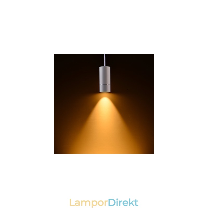 Ge 05032 8W 136Mm 1 Ljus Mini Pendellampa Pulveriserad Vit Med Aluminium