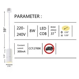 Ge 05032 8W 136Mm 1 Ljus Mini Pendellampa Pulveriserad Vit Med Aluminium