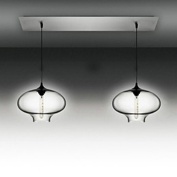 2 Ljus Modern Glas Pendellampa I Black Bubble Design