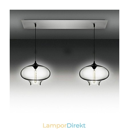 2 Ljus Modern Glas Pendellampa I Black Bubble Design 2 Ljus Modern Glas Pendellampa I Black Bubble Design