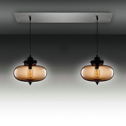 Modern Pendellampa I Transparent Glas Med 2 Lampor I Bubble Design