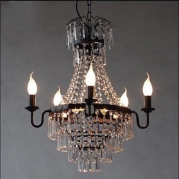 American Country Retro Candle Crystal Lampa