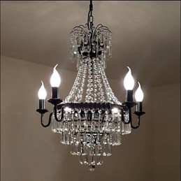 American Country Retro Candle Crystal Lampa