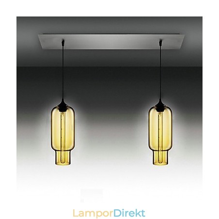 Modernt Genomskinligt Glas Taklampa Med 2 Lampor I Bubble Design Electroplate Finished
