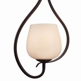 Pendellampa För Målning Av Järn Med Glasskärm Klassisk Belysningslampa 1 Huvud