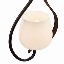 Pendellampa För Målning Av Järn Med Glasskärm Klassisk Belysningslampa 1 Huvud