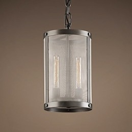 2 Ljus Pendent Light Med Transparent Skärm