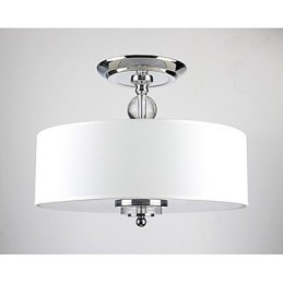 Elegant Crytal Flush Mount Med 6 Lampor I Cylinderskärm