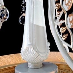 Vit Hänge Två Ljus Mönster Glasskärm Handförgylld Europeisk Retroklassiker