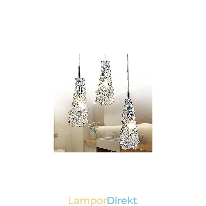 Tradition Classic Transparent Glas 3 Ljus Ljuskrona