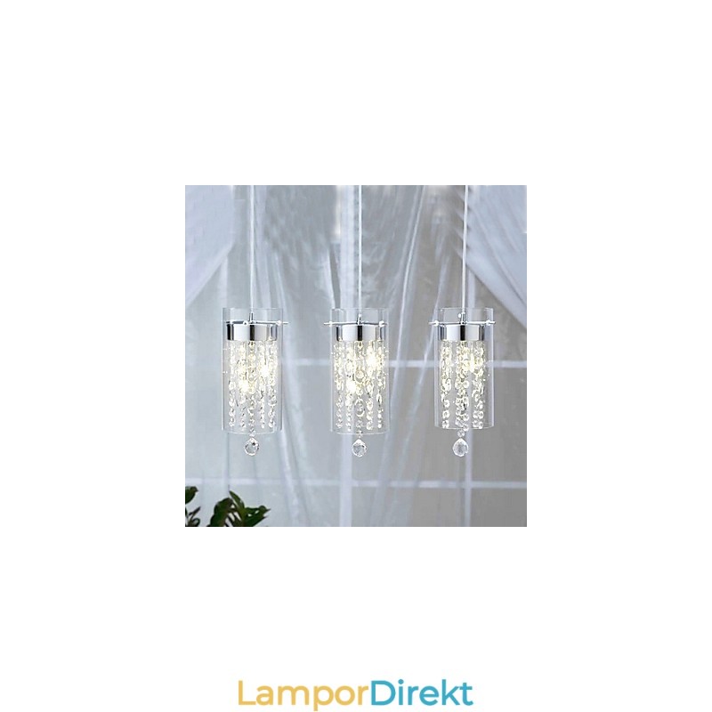 Konstnärlig Kristall Taklampa Med Glasskärmar G4 Lampbas