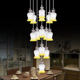 Restaurang 15 Head Of Modern Simple Crystal Pendant