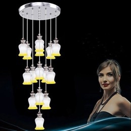 Restaurang 15 Head Of Modern Simple Crystal Pendant