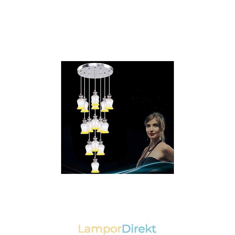 Restaurang 15 Head Of Modern Simple Crystal Pendant
