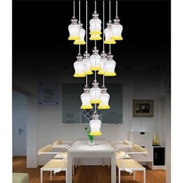 Restaurang 15 Head Of Modern Simple Crystal Pendant