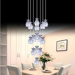 Restaurang 15 Head Of Modern Simple Crystal Pendant