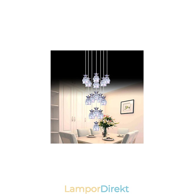 Restaurang 15 Head Of Modern Simple Crystal Pendant